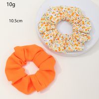 New Flower Korean French Retro Solid Color Hair Scrunchies Set main image 2