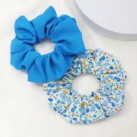 New Flower Korean French Retro Solid Color Hair Scrunchies Set main image 3