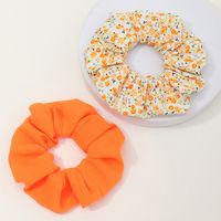 New Flower Korean French Retro Solid Color Hair Scrunchies Set main image 5