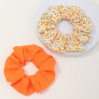 New Flower Korean French Retro Solid Color Hair Scrunchies Set main image 6