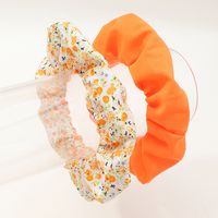 New Flower Korean French Retro Solid Color Hair Scrunchies Set main image 8