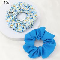New Flower Korean French Retro Solid Color Hair Scrunchies Set main image 9