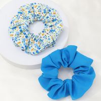 New Flower Korean French Retro Solid Color Hair Scrunchies Set sku image 1
