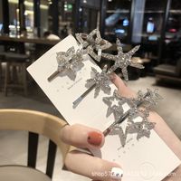 Korean Style Five-pointed Star Snowflake Hairpin main image 1