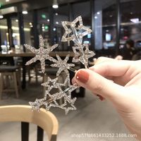 Korean Style Five-pointed Star Snowflake Hairpin main image 3