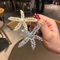 Korean Style Full Drill Starfish Pearl Hairpin main image 1