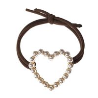 Korean Style Imitation Pearl Heart Circle Ring Head Rope main image 3