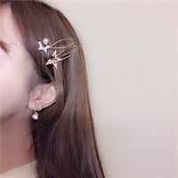 Korean Style Pearl Five-pointed Star Hairpin main image 3