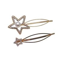 Korean Style Pearl Five-pointed Star Hairpin main image 6