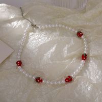 Fashion Strawberry Pearl Chain Necklace Wholesale main image 5