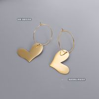 Fashion Heart-shaped Titanium Steel Earrings main image 6