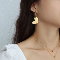 Fashion Heart-shaped Titanium Steel Earrings main image 4