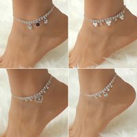 Bohemian Pearl Heart Diamond-encrusted Anklets Wholesale main image 1