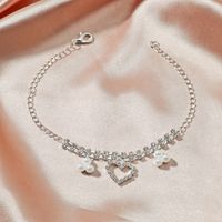 Bohemian Pearl Heart Diamond-encrusted Anklets Wholesale main image 3