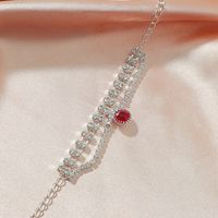 Bohemian Pearl Heart Diamond-encrusted Anklets Wholesale main image 5