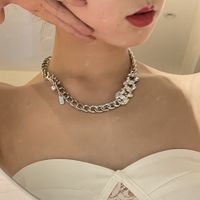 Cuban Fashion Style Simple Thick Chain Diamond Necklace main image 1