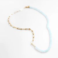 Fashion New Style Long Woven Multi-layer Resin Rice Bead Necklace main image 5