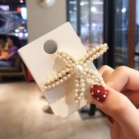 Korean Style Full Drill Starfish Pearl Hairpin sku image 1