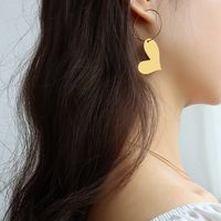 Fashion Heart-shaped Titanium Steel Earrings sku image 1