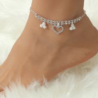 Bohemian Pearl Heart Diamond-encrusted Anklets Wholesale sku image 5