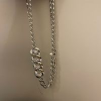 Cuban Fashion Style Simple Thick Chain Diamond Necklace sku image 1