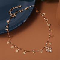 Fashion New Style Metal Love Star Clavicle Necklace sku image 1