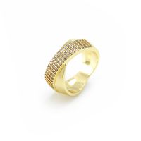Wholesale Simple Geometric Gold-plated Copper Zircon Ring main image 3