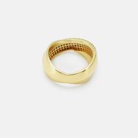 Wholesale Simple Geometric Gold-plated Copper Zircon Ring main image 5