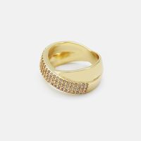 Wholesale Simple Geometric Gold-plated Copper Zircon Ring main image 6