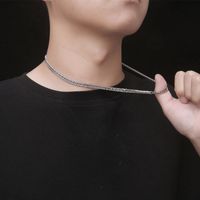 Fashion New Style Steel Thickness Stitching Double-layer Chain Necklace main image 4