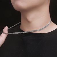 Fashion New Style Steel Thickness Stitching Double-layer Chain Necklace main image 5