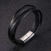 Mehrschichtiges Handgefertigtes Lederarmband Aus Titanstahl Für Herren main image 5