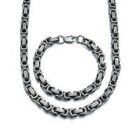 Hip Hop Stainless Steel Double-sided Necklace Bracelet main image 6
