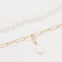 Einfache Perlenkette Hängende Zweischichtige Schlüsselbeinkette main image 5