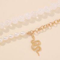 Fashion Large Pearl Splicing Chain Snake Pendent Multilayer Necklace main image 5