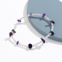 Simple Single Layer Color Irregular Rough Stone Anklet main image 3