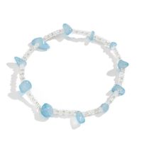 Simple Single Layer Color Irregular Rough Stone Anklet main image 6