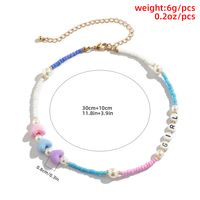 Ethnic Style Color Rice Beads Peach Heart Geometric Letters Acrylic Neck Necklace main image 5