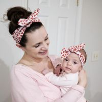 Mom And Child Printed Rabbit Ears Leopard Print Diy Knotted Headband Set main image 4
