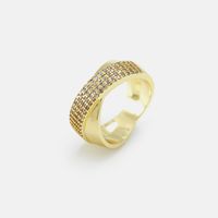 Wholesale Simple Geometric Gold-plated Copper Zircon Ring sku image 1