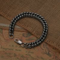 Retro Double Buckle Six-sided Grinding Stainless Steel Necklace Bracelet sku image 1