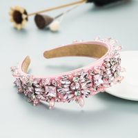 Fashion Hand-sewn Crystal Glass Diamond Headband sku image 3