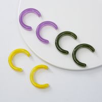 Summer Geometric C-shaped Resin Earrings main image 1