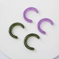 Summer Geometric C-shaped Resin Earrings main image 5