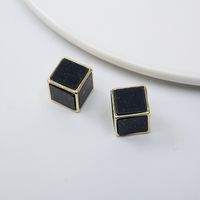 925 Silver Needle Korean Square Dice Earrings main image 4