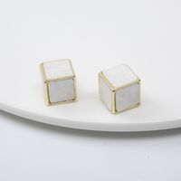 925 Silver Needle Korean Square Dice Earrings main image 5