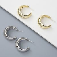 Korea Metal Geometric Hoop Earrings main image 1