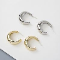 Korea Metal Geometric Hoop Earrings main image 4