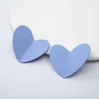 925 Silver Needle Heart Earrings Oil Drop Colored Stud Earrings main image 6