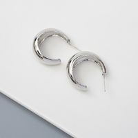 Korea Metal Geometric Hoop Earrings sku image 2